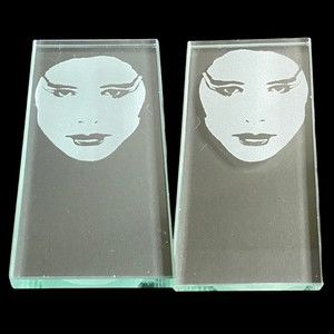 🖼️ GLASS ETCHING ENGRAVING FACE PORTRAIT ART PAPERWEIGHT NUMBERED